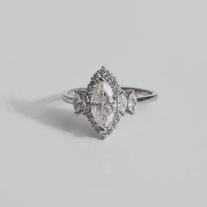 Marquis Moissanite Ring S925 Silver
